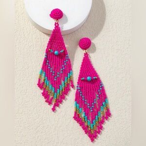 New! Hot pink dangling earrings
